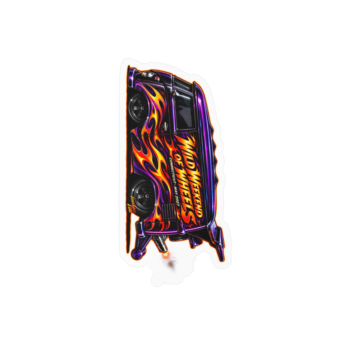 HOT WHEELS Kombi Bus Collectible Fireball Art Stickers in 4 Sizes