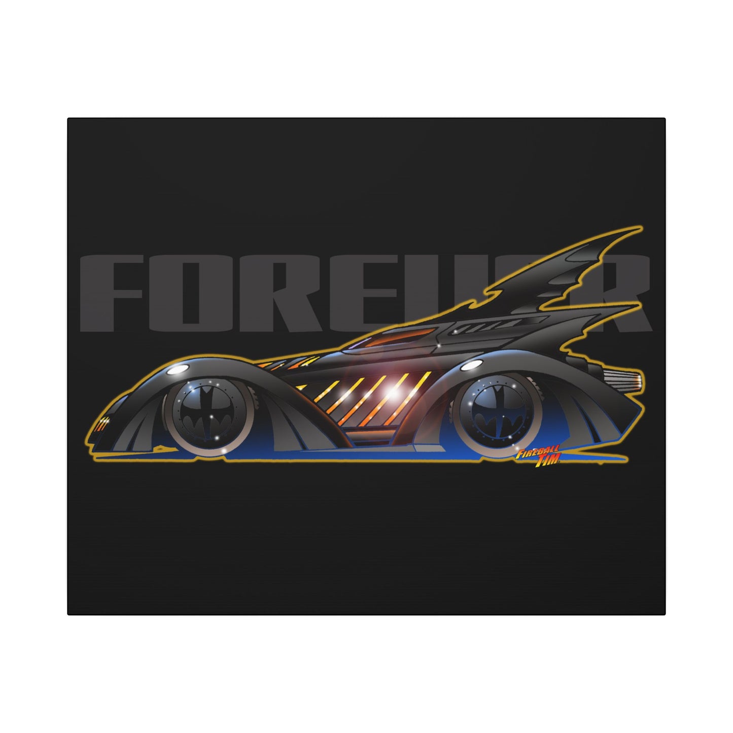 BATMAN FOREVER BATMOBILE Fireball Art Canvas Print