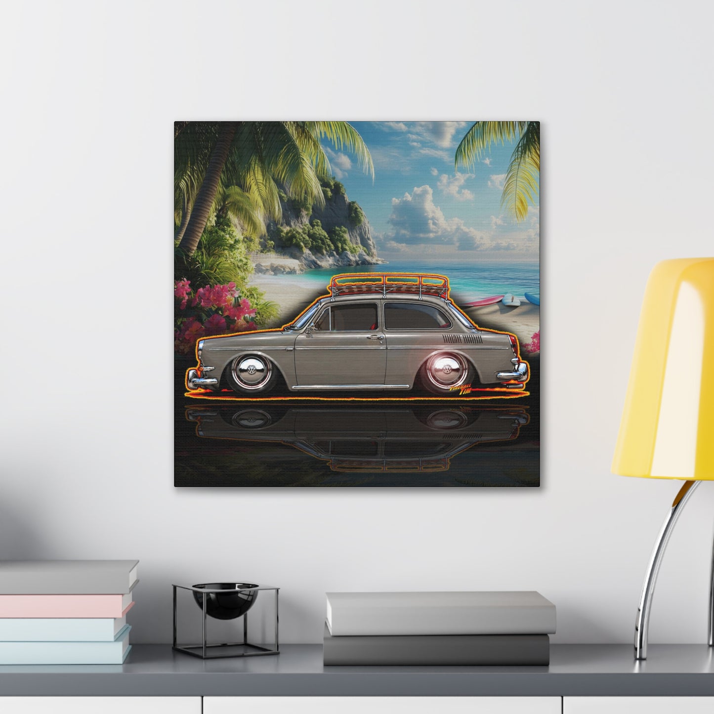 VOLKSWAGEN NOTCHBACK Collectible Fireball Art Canvas Stretched Print