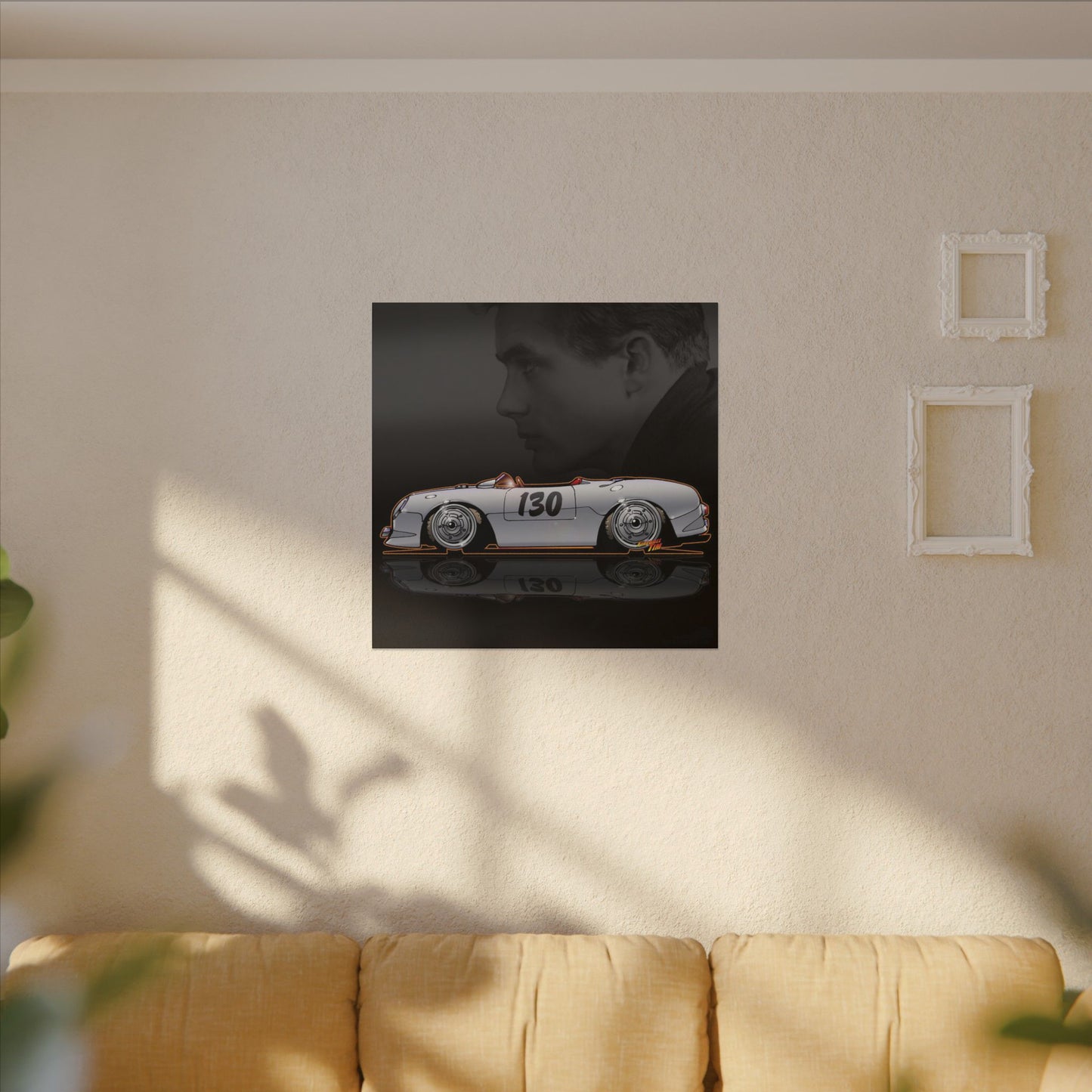JAMES DEAN PORSCHE 550 Spyder Lil' Bastard Fireball Art Canvas Print