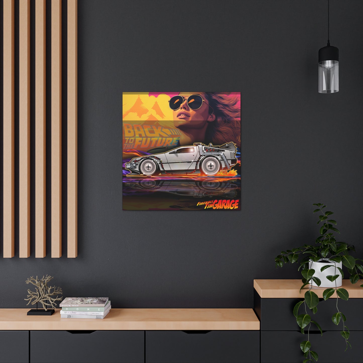 BACK TO THE FUTURE Delorean Time Machine Concept Art Canvas MASTERPRINT 3 Sizes