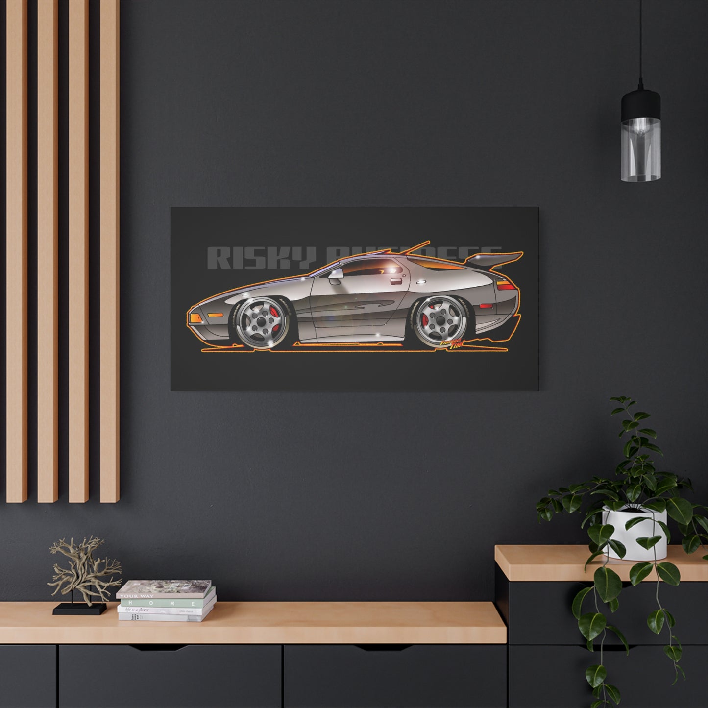 RISKY BUSINESS Porsche 928 Fireball Art Canvas Print - Sizes
