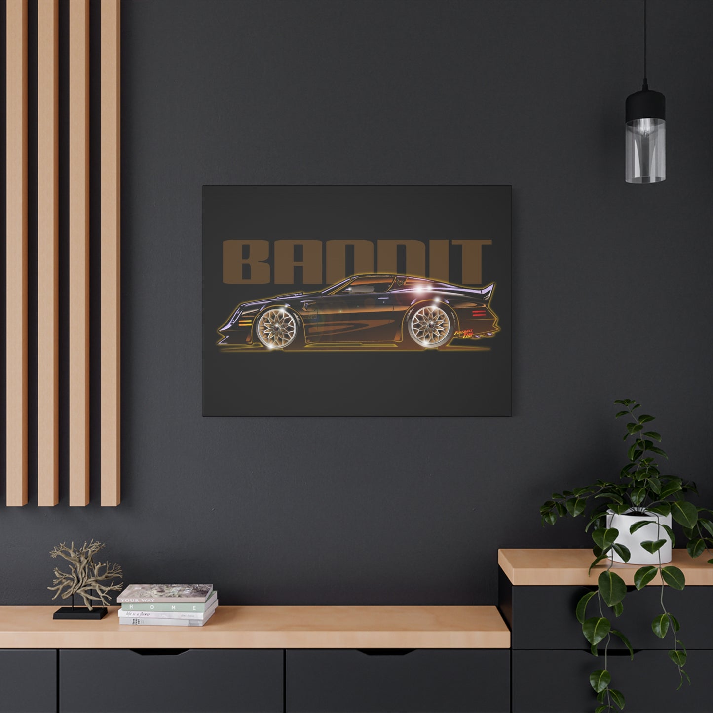 SMOKEY AND THE BANDIT Pontiac Trans Am Fireball Art Canvas Print - Sizes