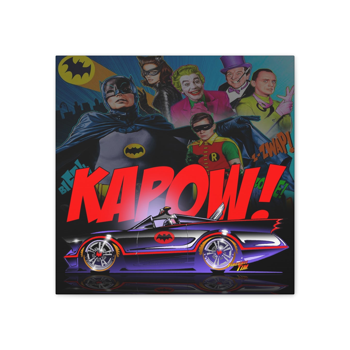 BATMOBILE 1966 BATMAN TV Car Canvas Wall Art Print - 3 Sizes