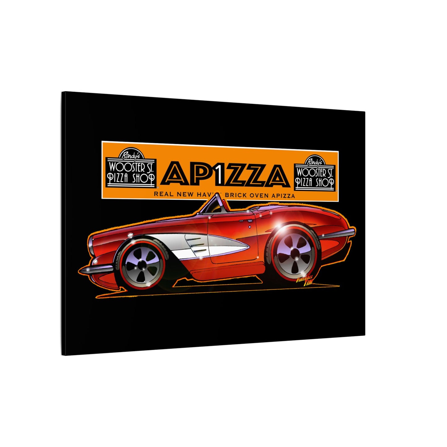 CORVETTE 1958 APIZZA 1 Fireball Art Canvas Print