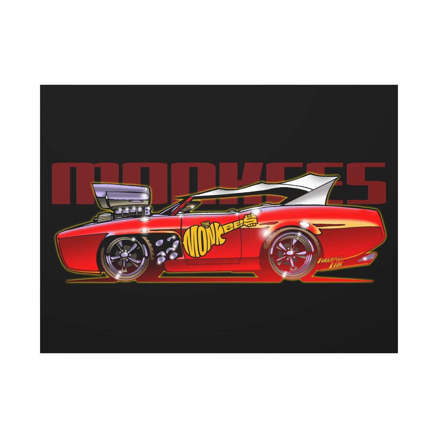 THE MONKEES Monkeemobile Fireball Canvas Art Wall Print - 11x14