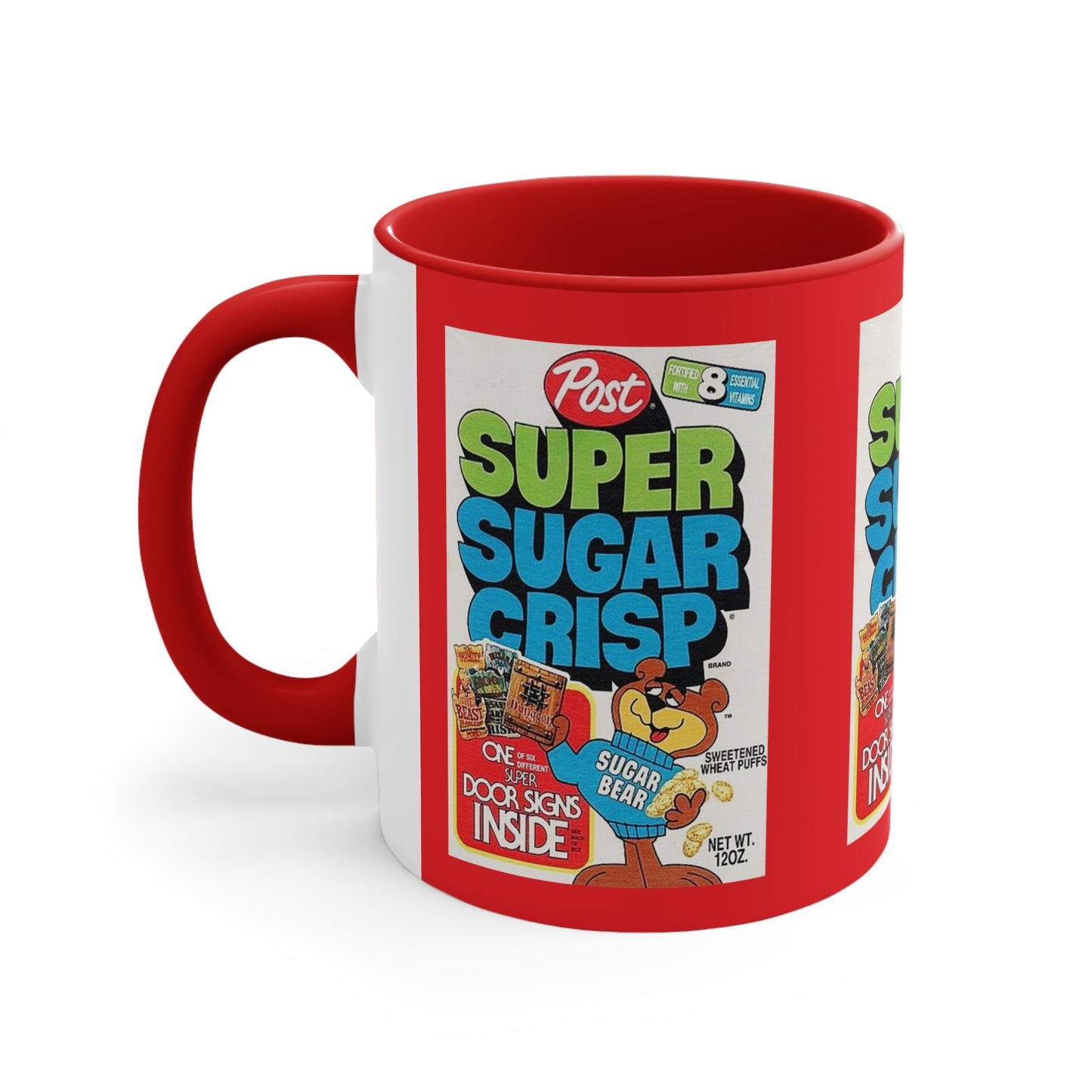 SUPER SUGAR CRISP Vintage Breakfast Cereal Mug 11oz