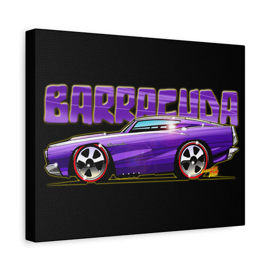 PLYMOUTH BARRACUDA Fireball Art Canvas Wall Print