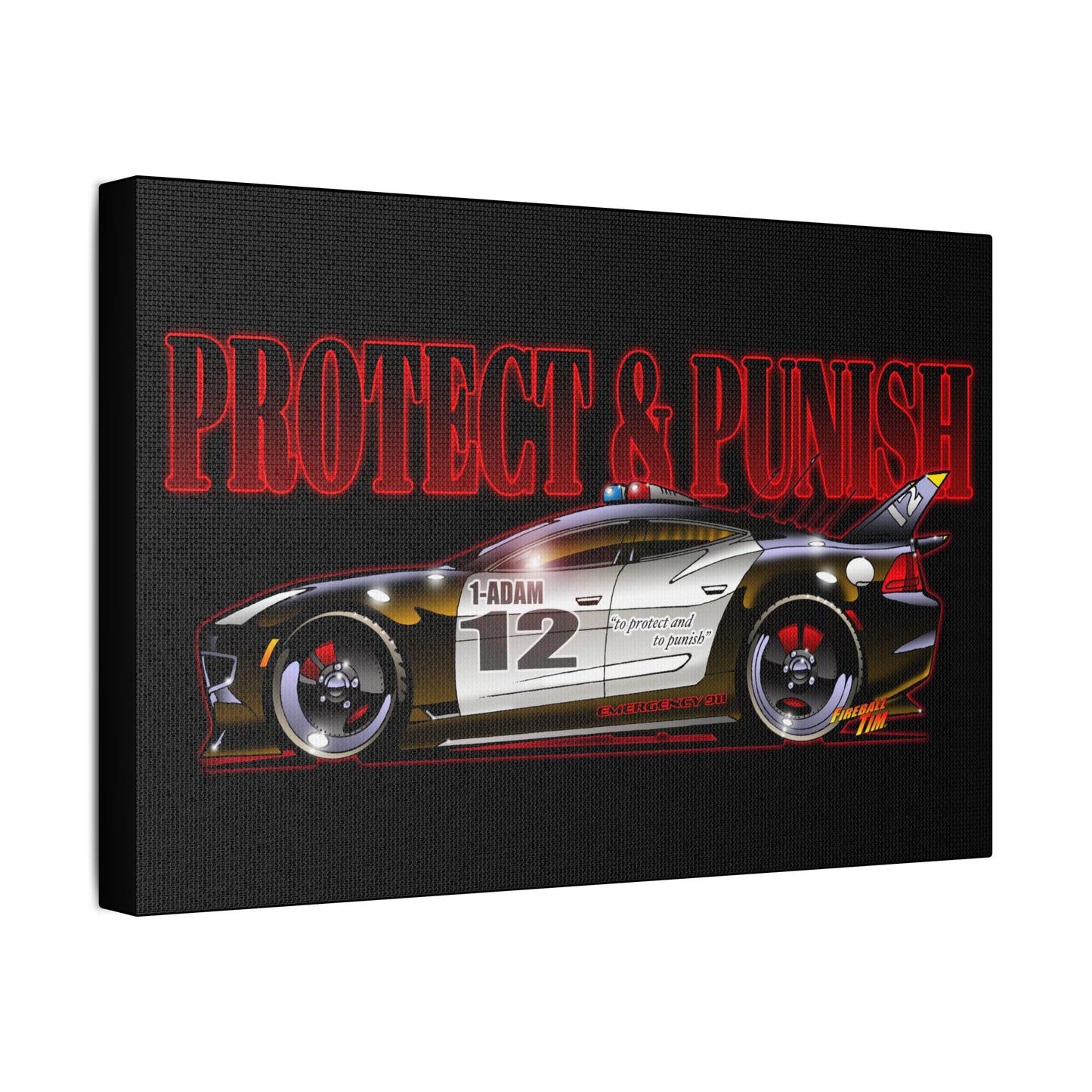 ADAM 12 FISKER KARMA Police Car Canvas Art Print - 11x14