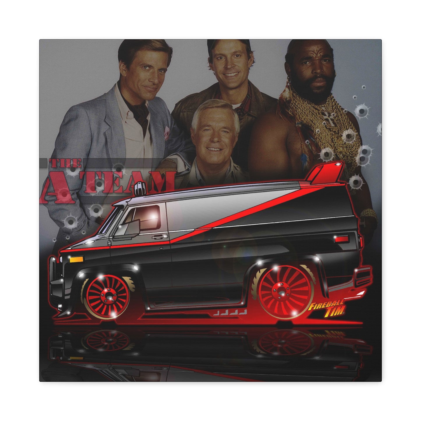 ATEAM VAN TV Car Concept Art Canvas Wall Print MASTERPRINT 2 Sizes