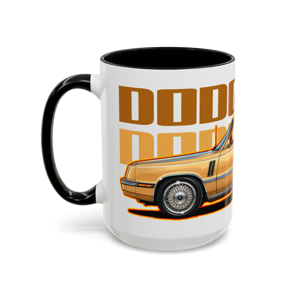 DODGE 600 CONVERTIBLE 1985 Collectible Fireball Art Coffee Mug - 2 Sizes