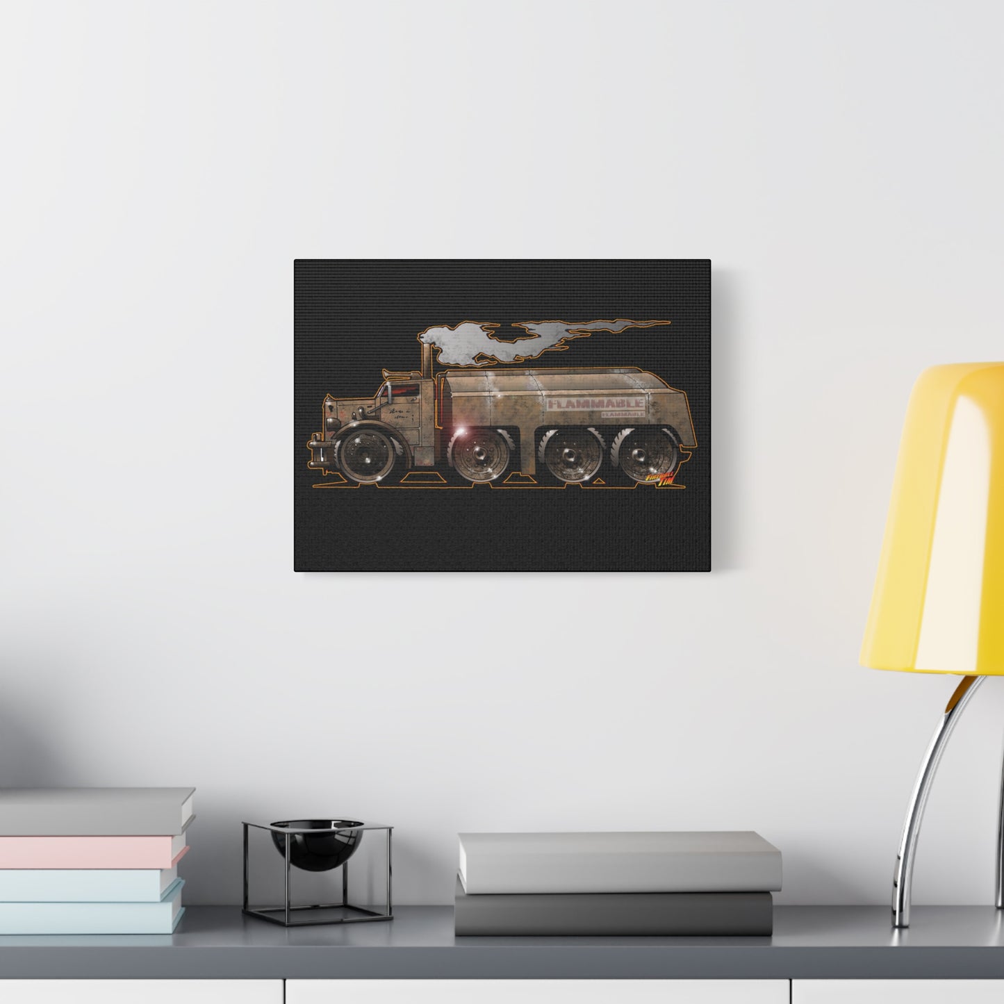 DUEL Killer Movie Truck Fireball Art Canvas Print - Sizes