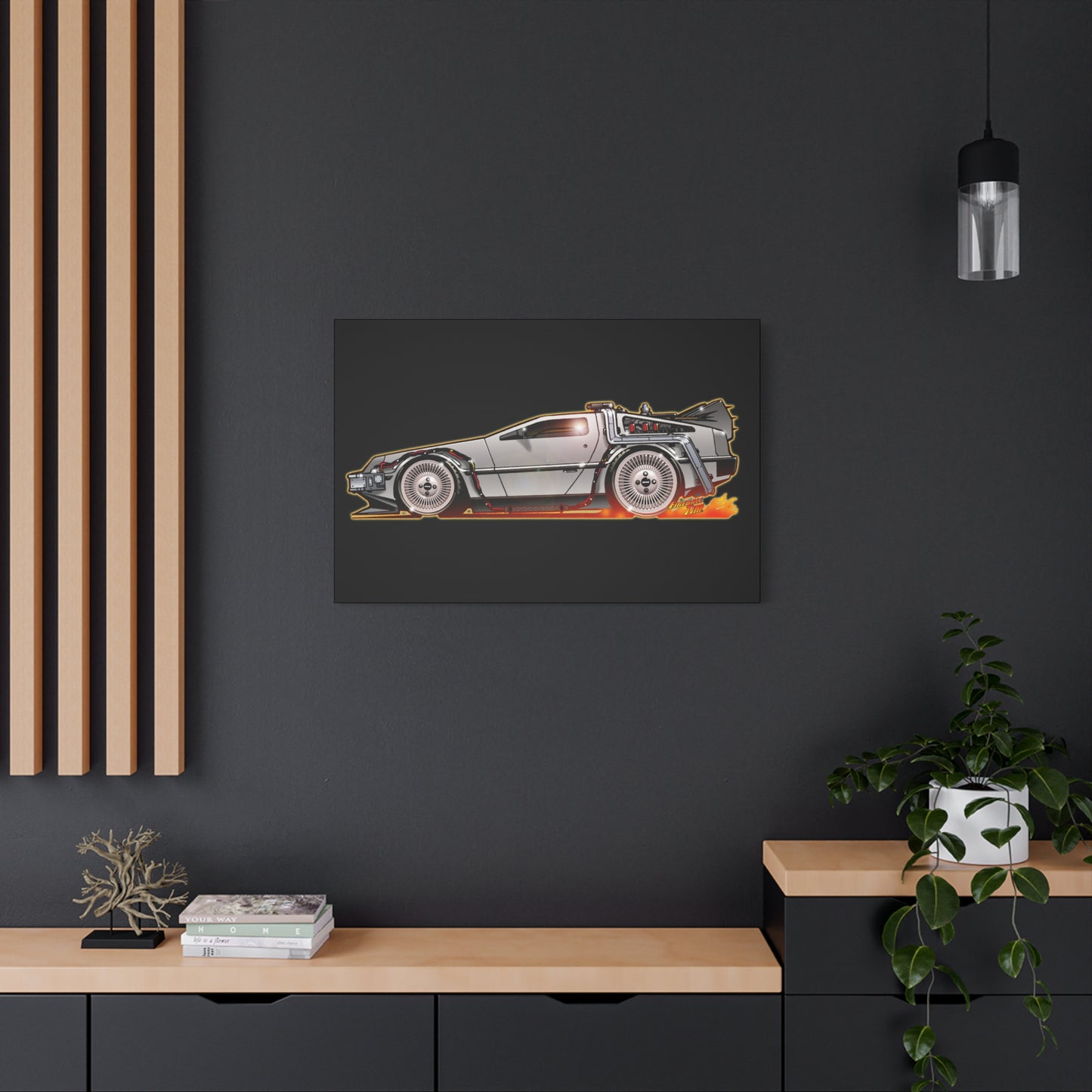 BACK to the FUTURE Delorean Time Machine Canvas Art Wall Print