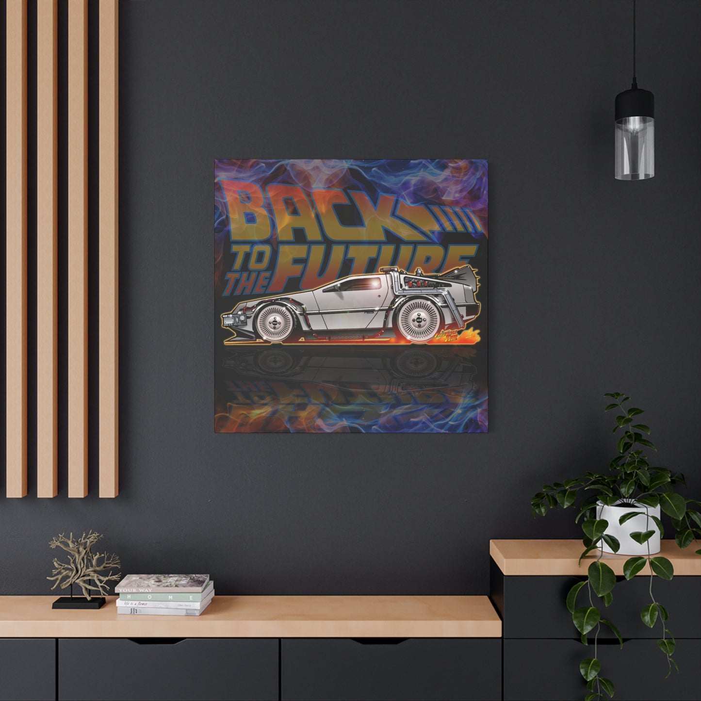 BACK to the FUTURE Delorean Time Machine Canvas Art Wall Print
