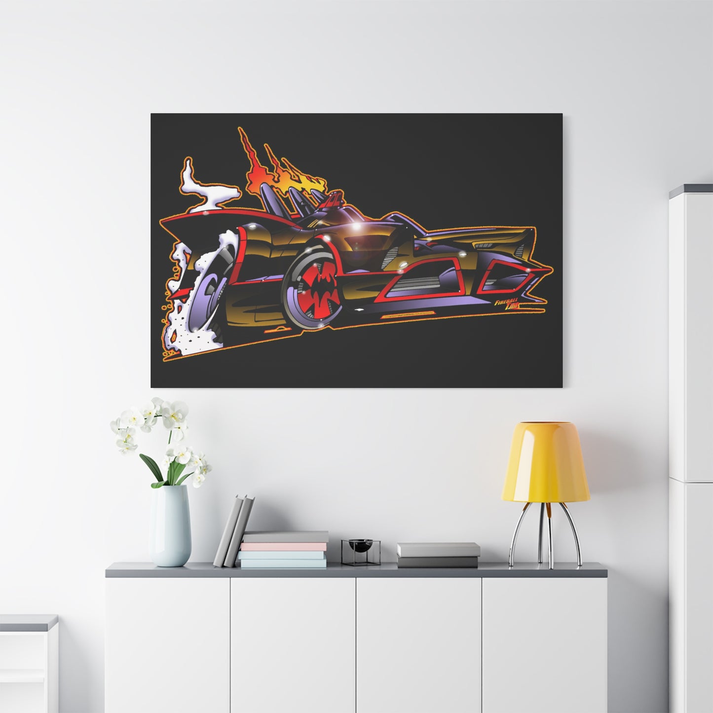 BATMOBILE 1966 BATMAN BAT66 Collectible TV Car Canvas Wall Art