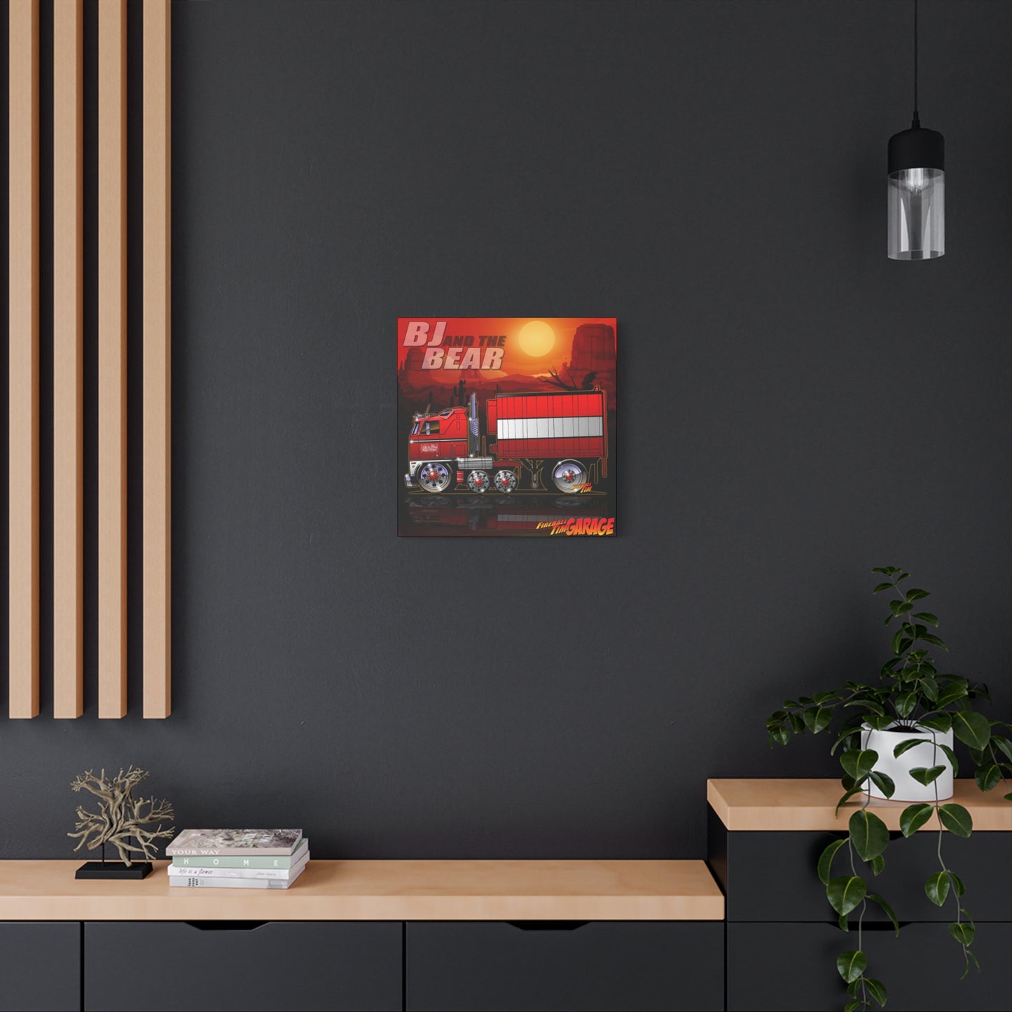 BJ AND THE BEAR TV Show Semi Truck Canvas Art Wall Print - 2 Sizes