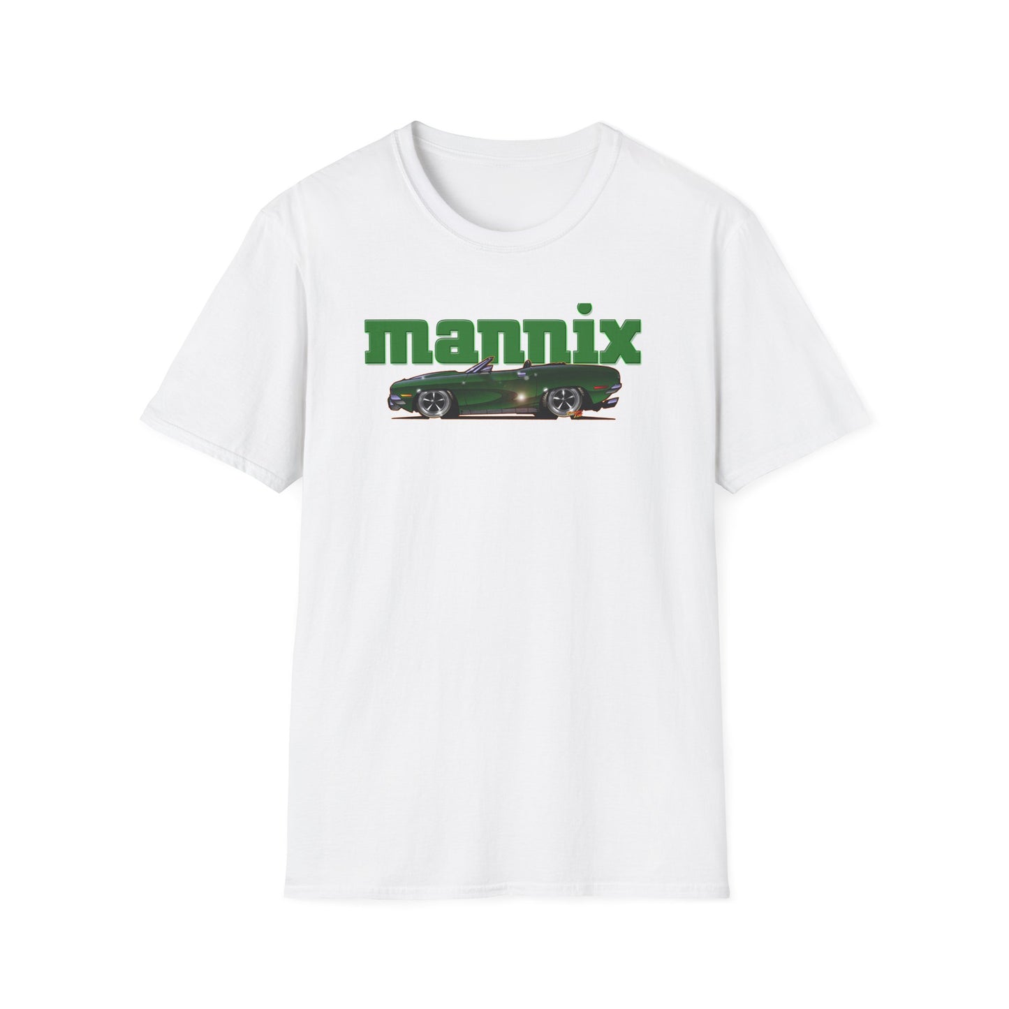 MANNIX TV Show Plymouth Barracuda Concept Art Softstyle T-Shirt Multiple Colors