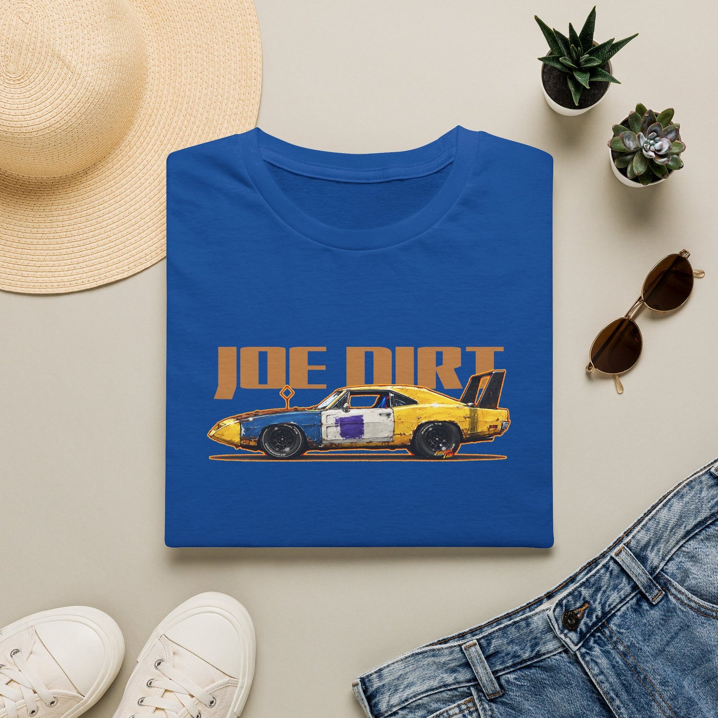 JOE DIRT 1969 Dodge Charger Daytona Collectible Fireball Art Tee Shirt