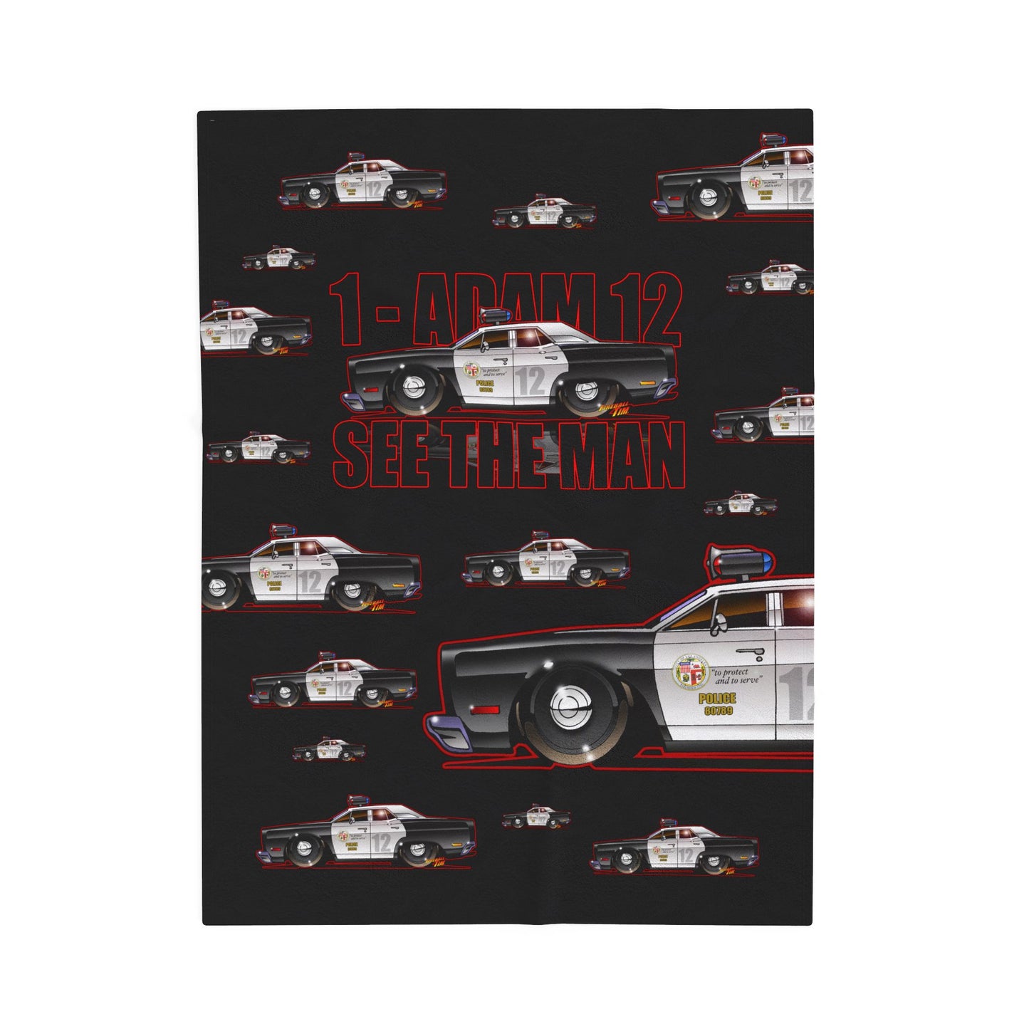 ADAM 12 PLYMOUTH BELVEDERE Police Car Cozy Blanket - 3 Sizes