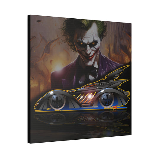 BATMAN FOREVER BATMOBILE Joker Fireball Art Canvas Print