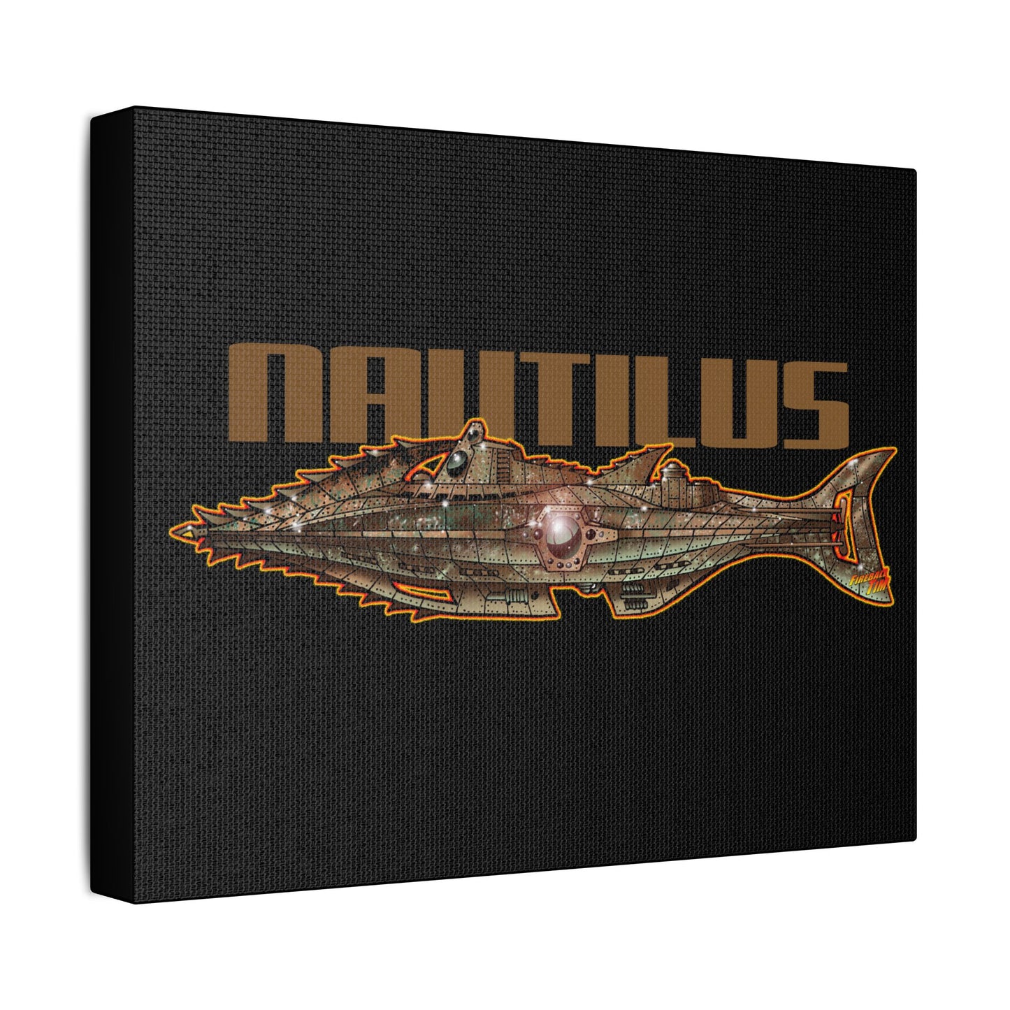 20,000 LEAGUES NAUTILUS SUBMARINE Fireball Art Canvas Print - 11X14