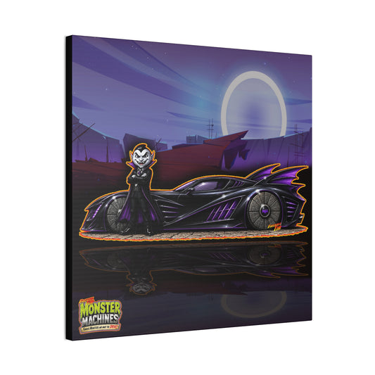 MONSTER MACHINES Halloween Count Cruiser Collectible Fireball Art Canvas Stretched Print