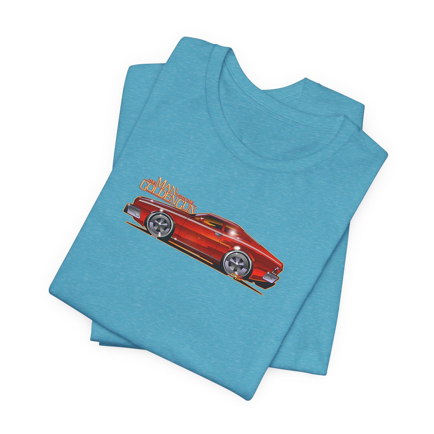 MAN WITH THE GOLDEN GUN AMC Hornet James Bond Fireball Art Short Sleeve Tee