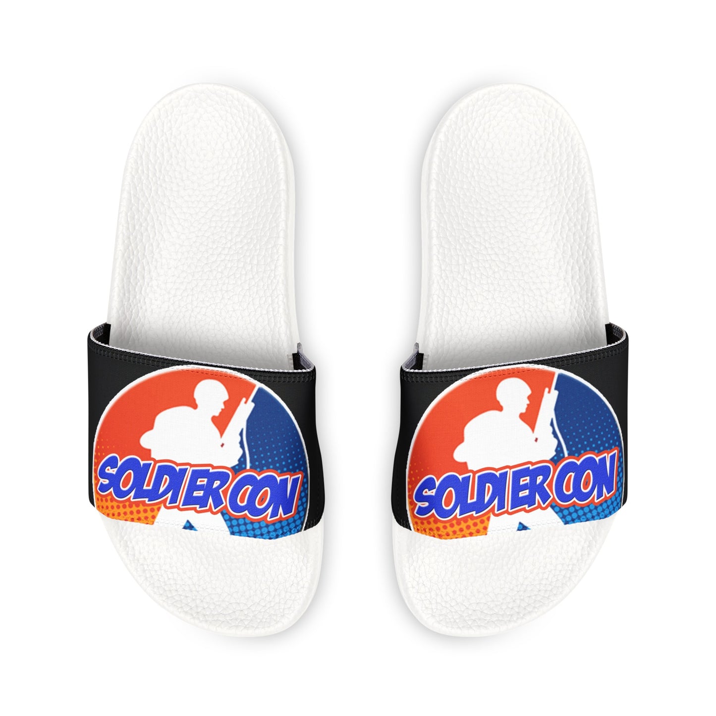 SOLDIER CON Official Men's Removable-Strap Sandals Black and White