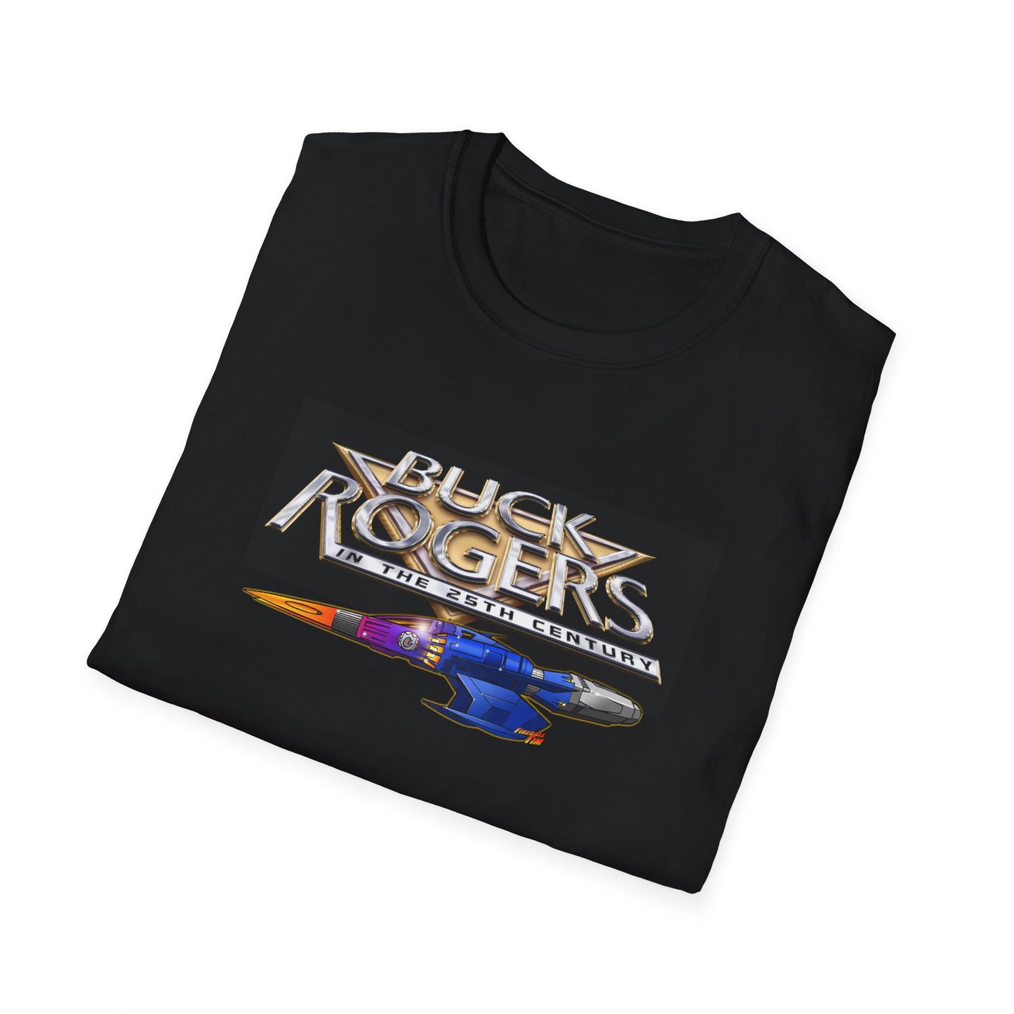 BUCK ROGERS STARFIGHTER Spaceship Softstyle T-Shirt Black ONLY