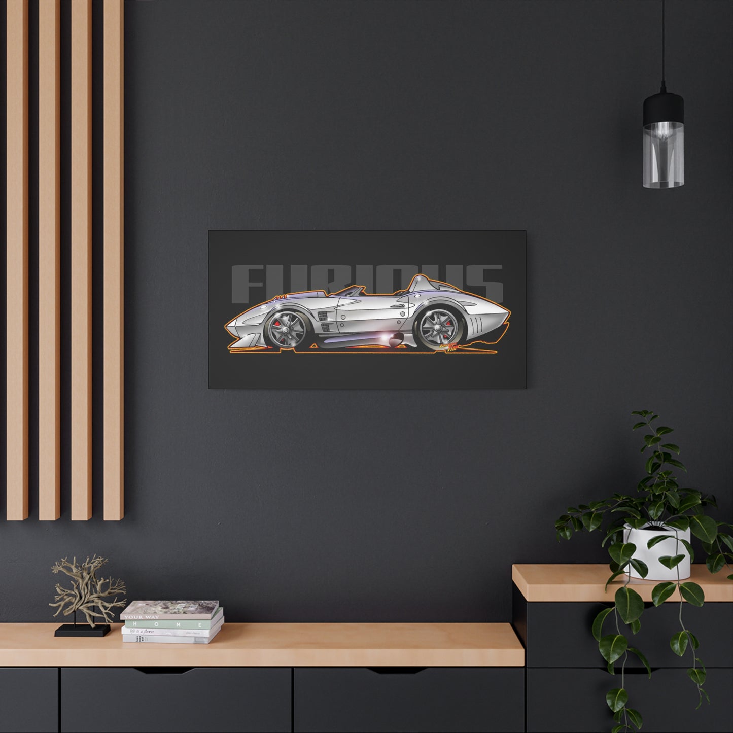 FAST AND FURIOUS Grand Sport Stingray Corvette Fireball Art Canvas Art Wall Print