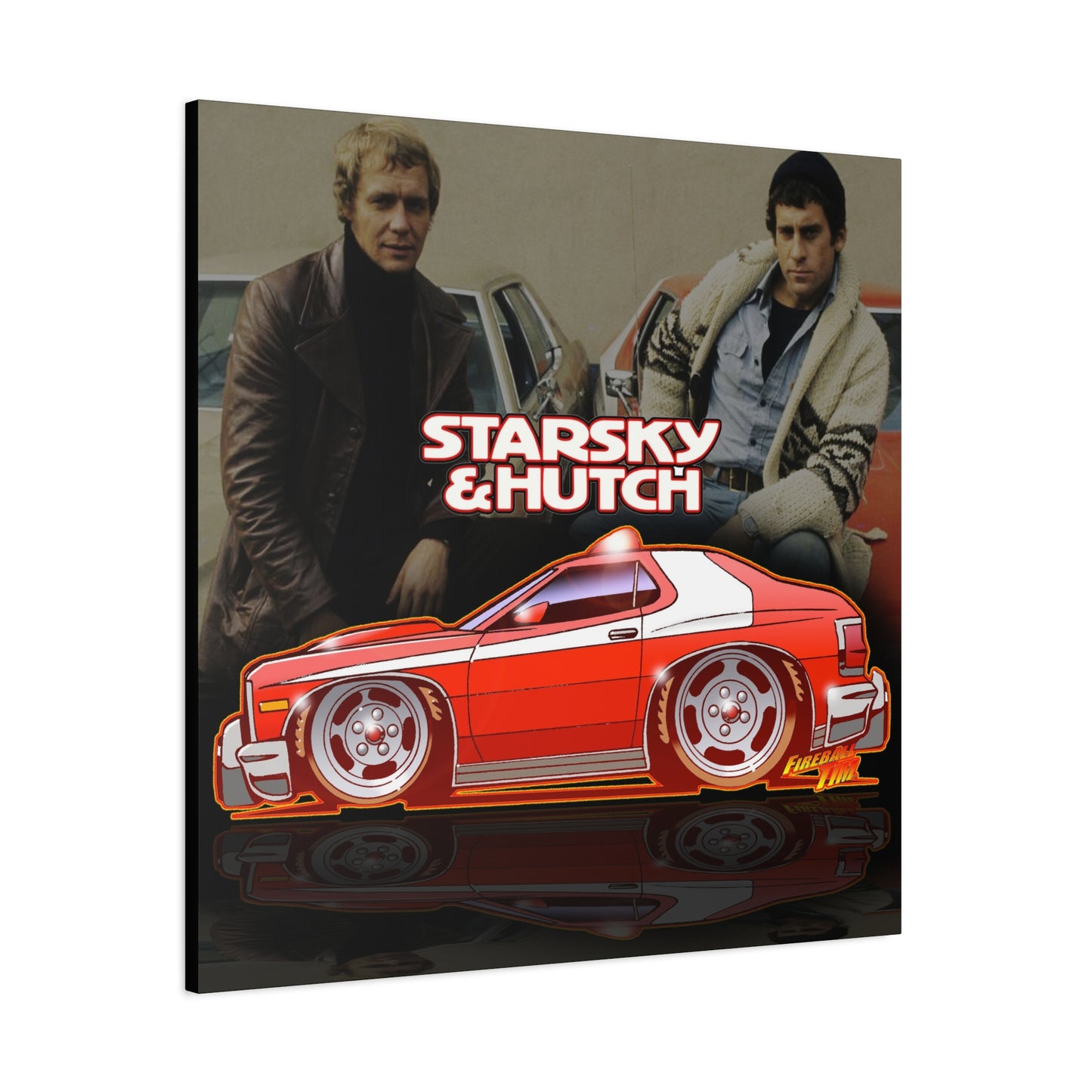STARSKY AND HUTCH Fireball Art Canvas Wall Print