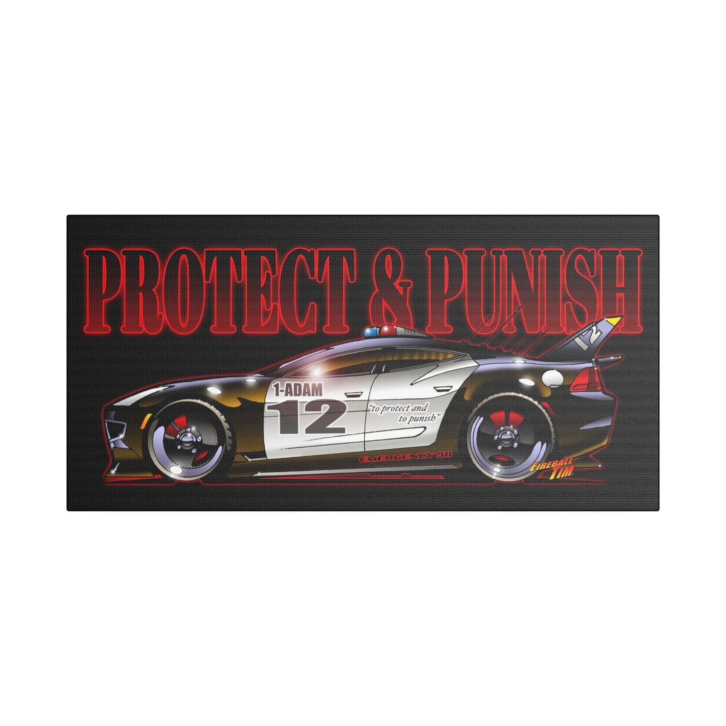 ADAM 12 FISKER KARMA Police Car Canvas Art Print - 11x14