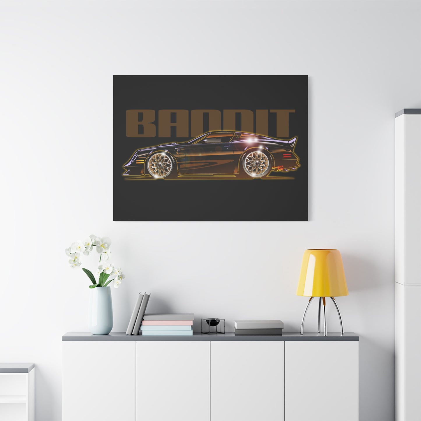 SMOKEY AND THE BANDIT Pontiac Trans Am Fireball Art Canvas Print - Sizes
