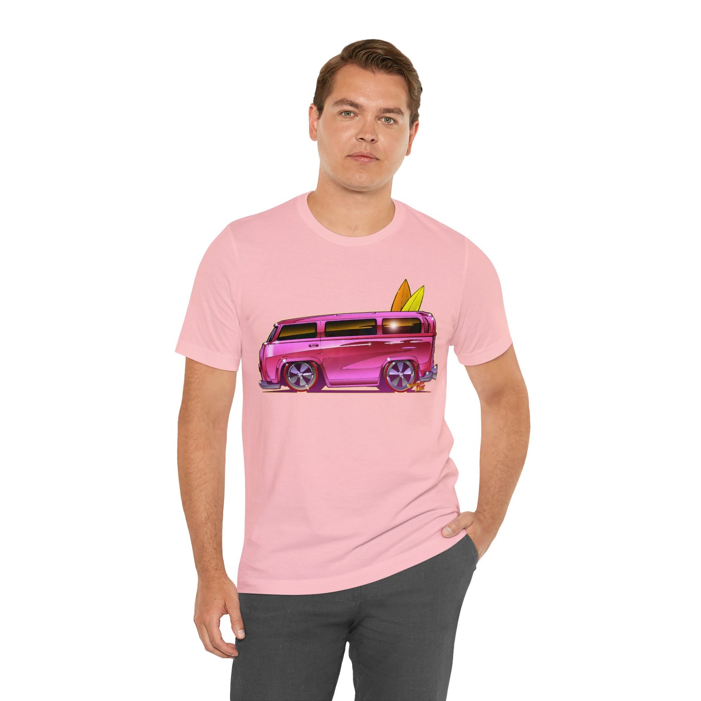 Hot Wheels PINK BEACH BOMB VW Bus Unisex Jersey Short Sleeve TShirt 12 Colors