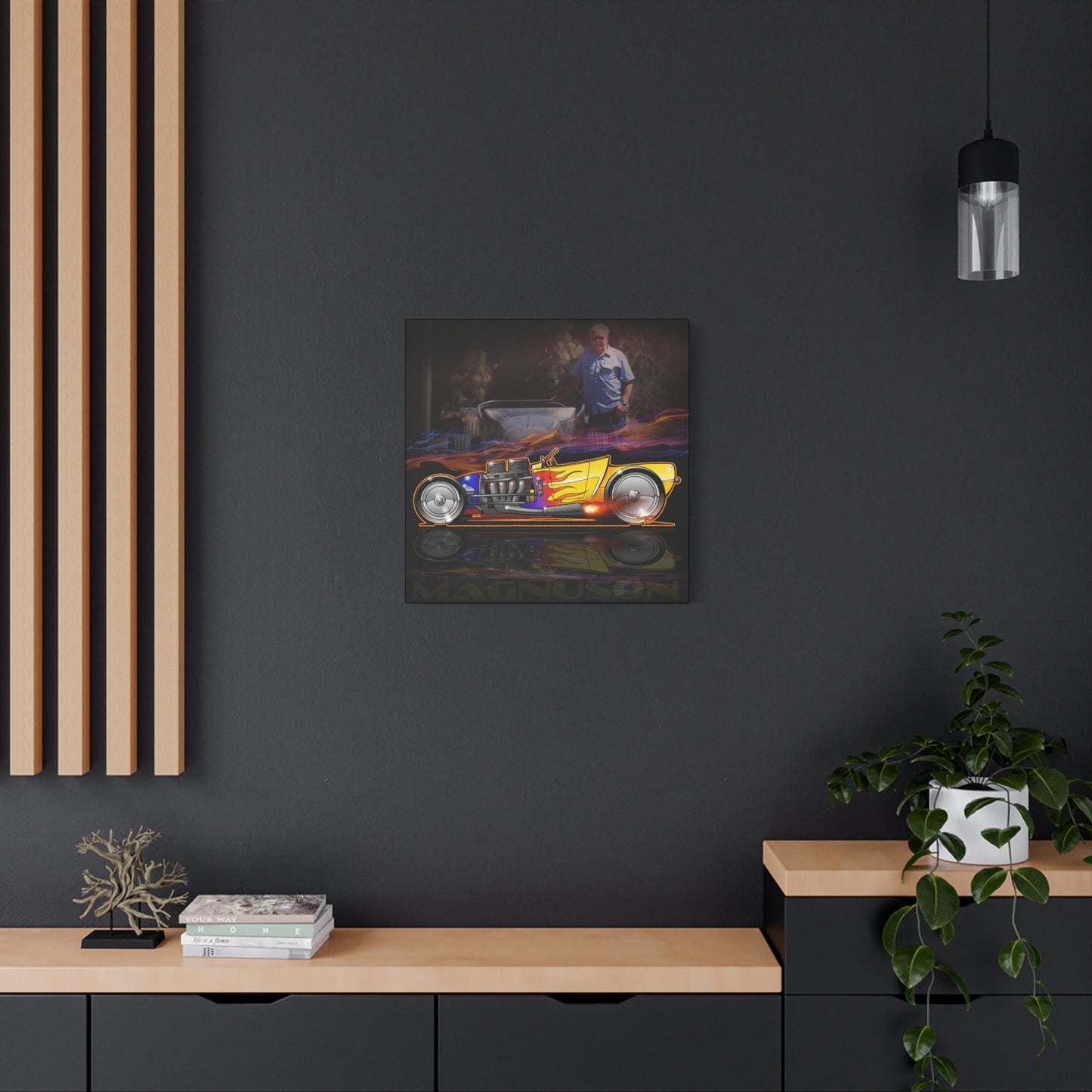 MAGNUSON Track Roadster Hot Rod Fireball Art Canvas Print