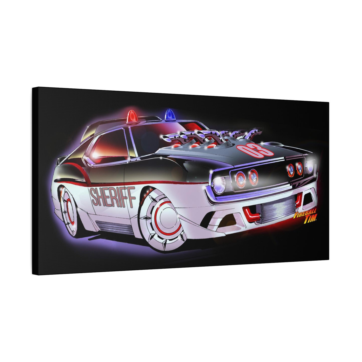 AMC JAVELIN Sheriff Police Car Concept Art Fireball Art Canvas Print