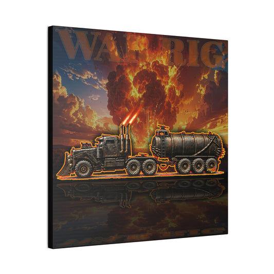 MAD MAX War Rig Collectible Fireball Art Canvas Stretched Print