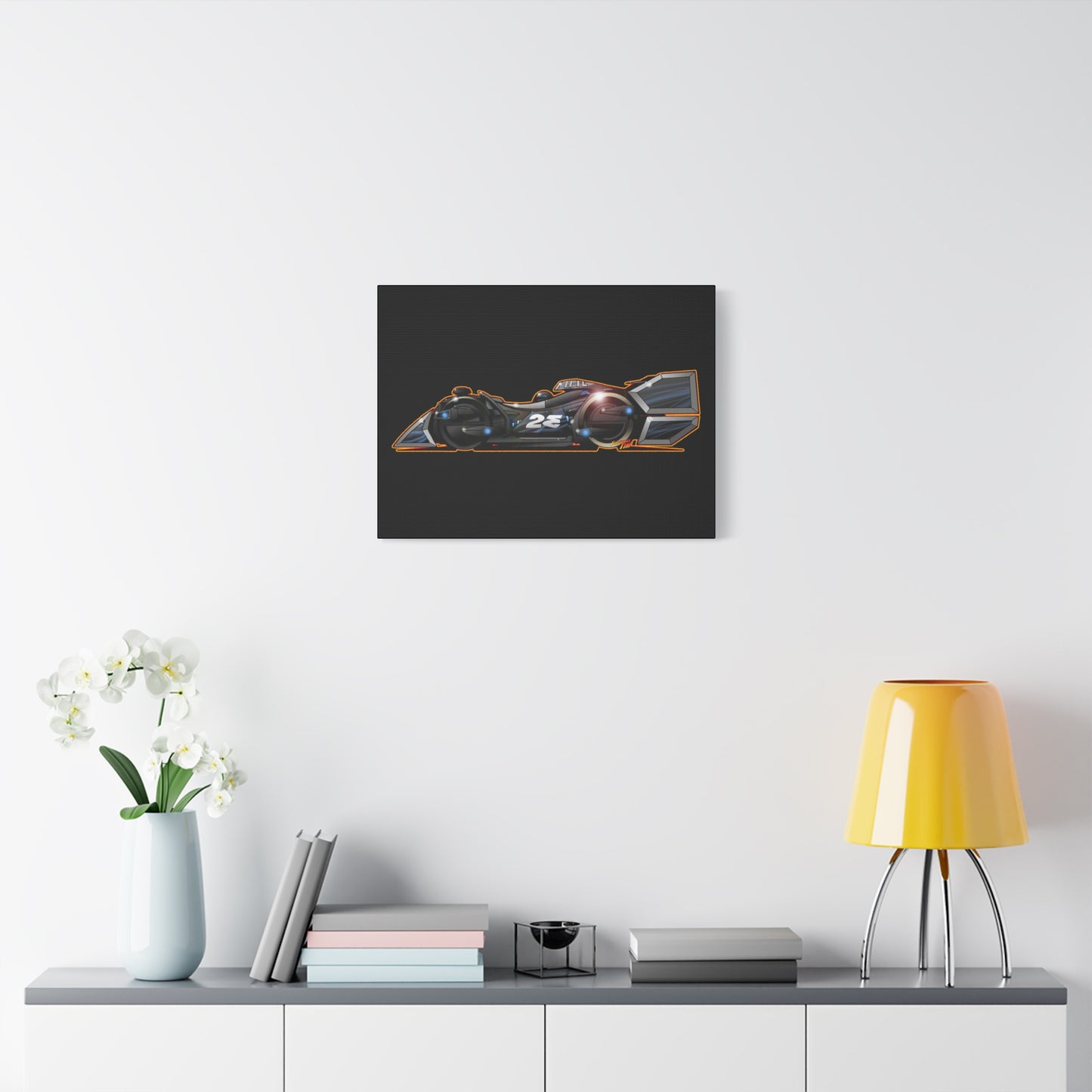 SPEED RACER GRAY GHOST Race Car Fireball Art Canvas Print