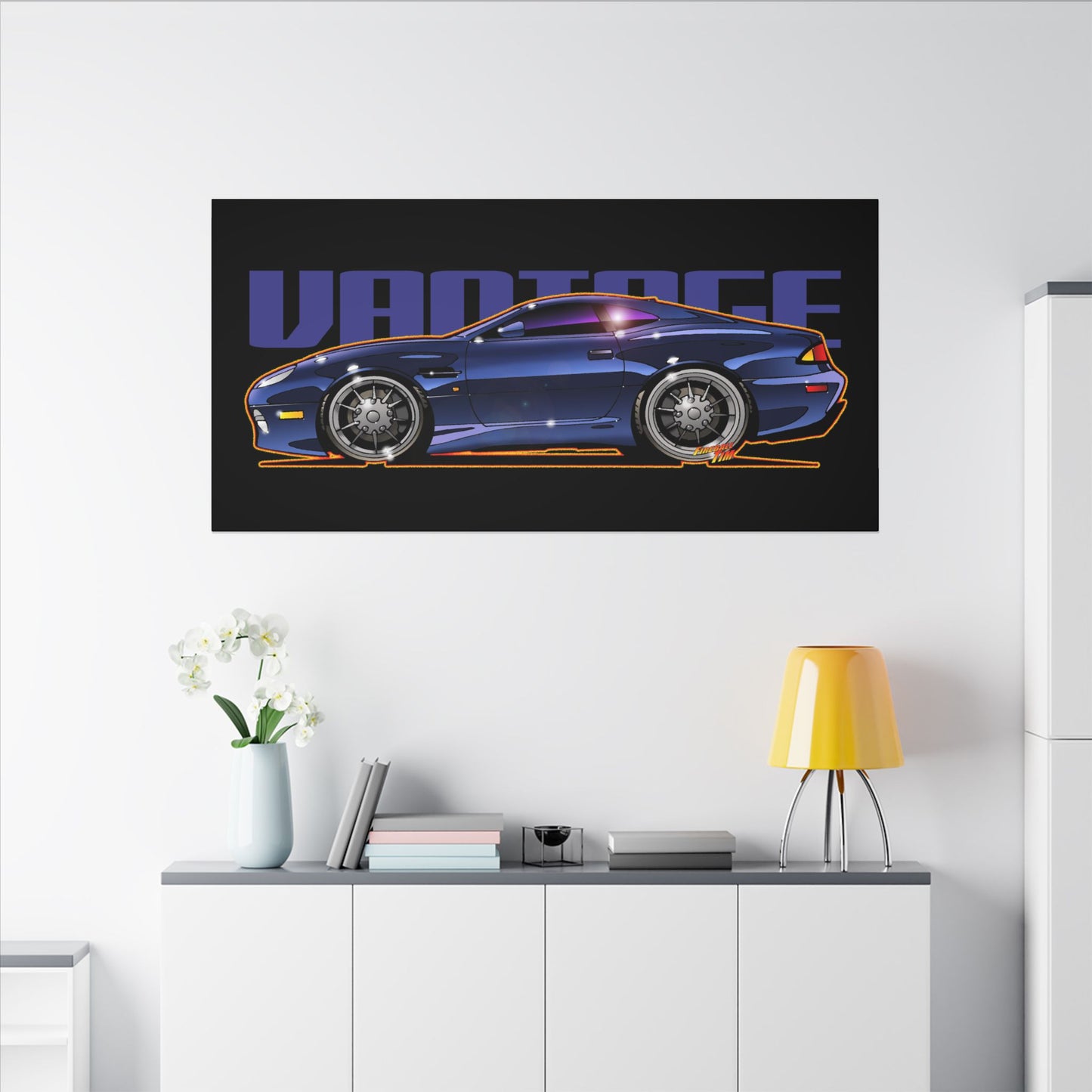 ASTON MARTIN VANTAGE 2001 Fireball Art Canvas Print