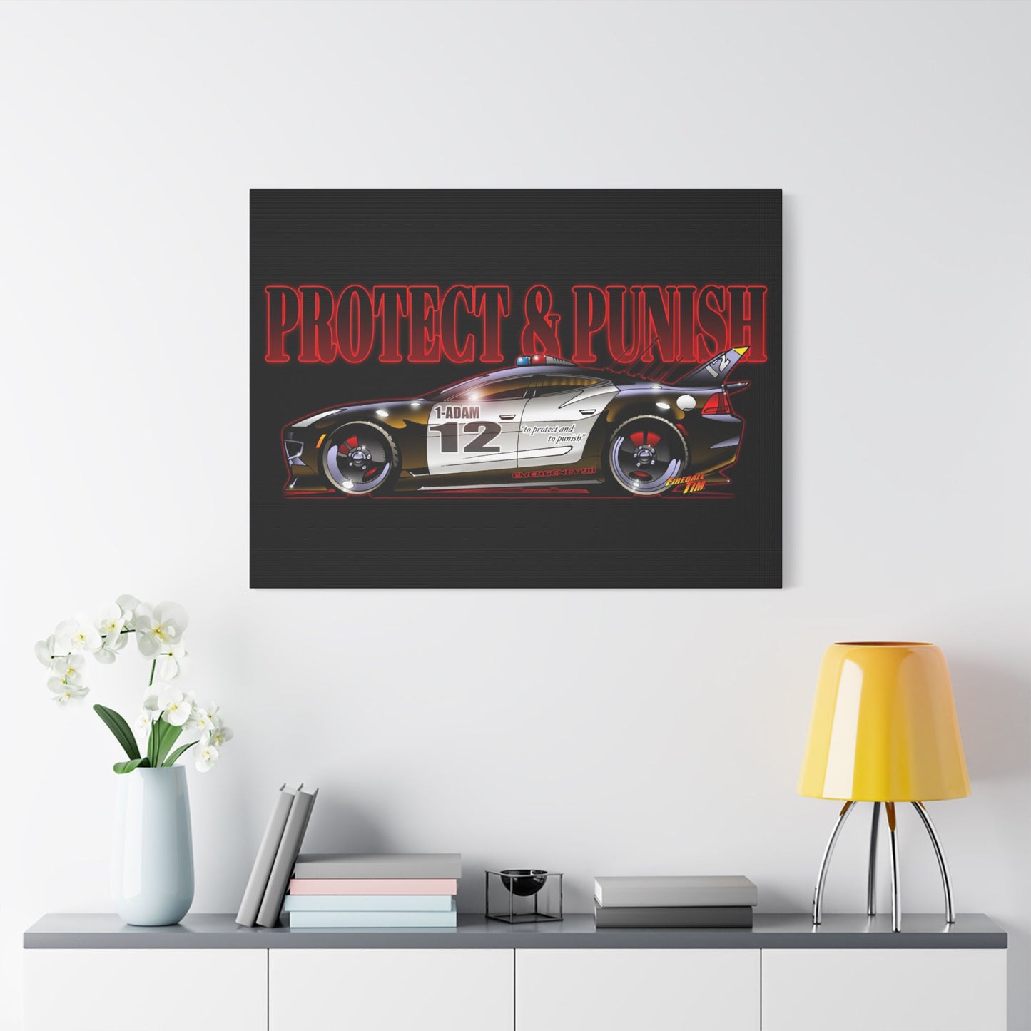 ADAM 12 FISKER KARMA Police Car Canvas Art Print - 11x14