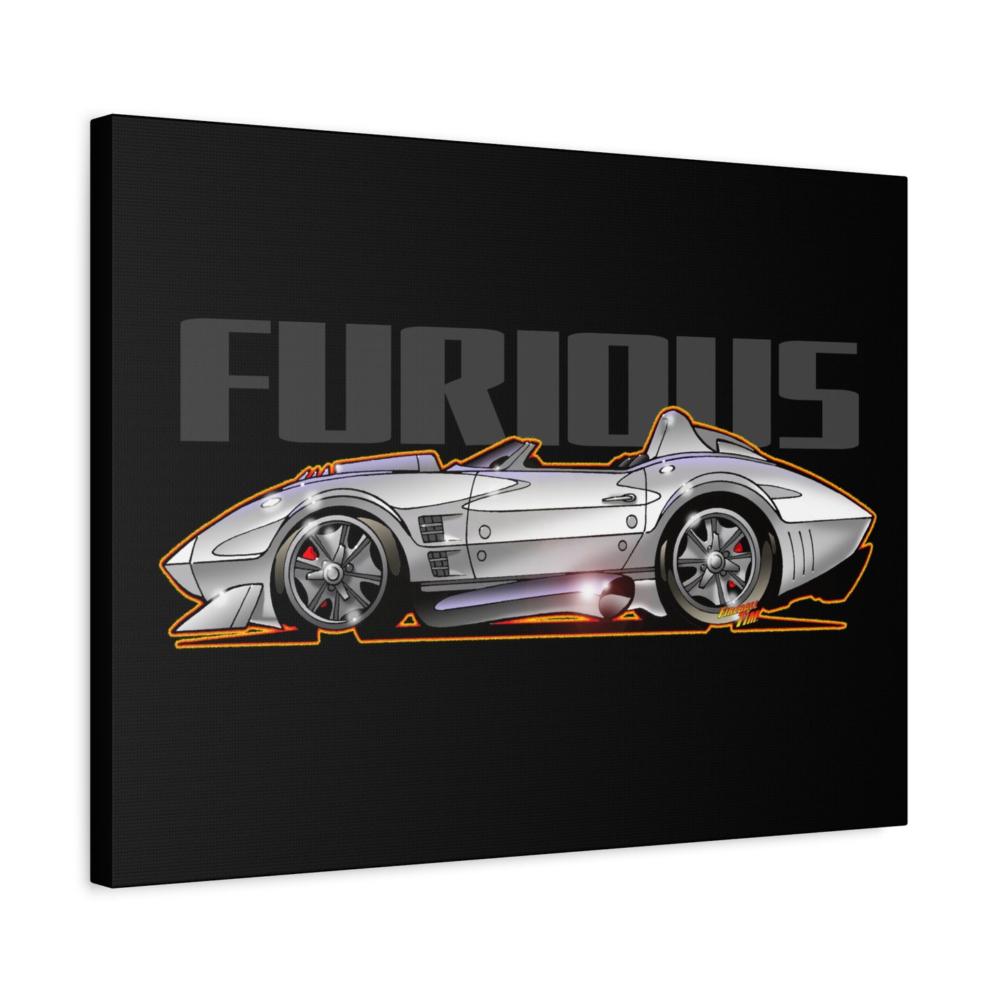 FAST AND FURIOUS Grand Sport Stingray Corvette Fireball Art Canvas Art Wall Print