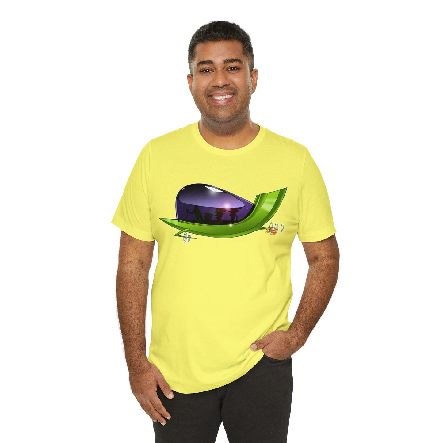 THE JETSONS Family Ship Spaceship Unisex Jersey Short Sleeve Tee