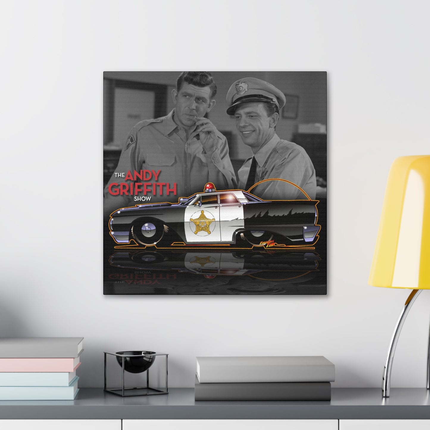 ANDY GRIFFITH SHOW 1963 Ford Galaxie Police Car Canvas Wall Print 2 Sizes