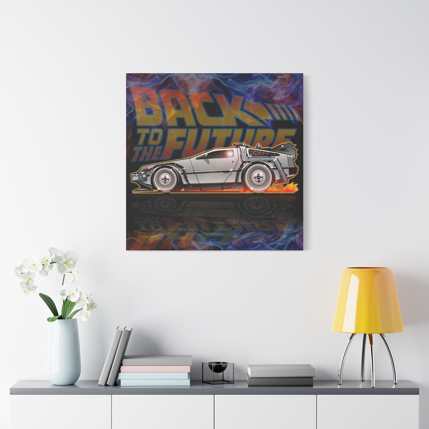 BACK to the FUTURE Delorean Time Machine Canvas Art Wall Print
