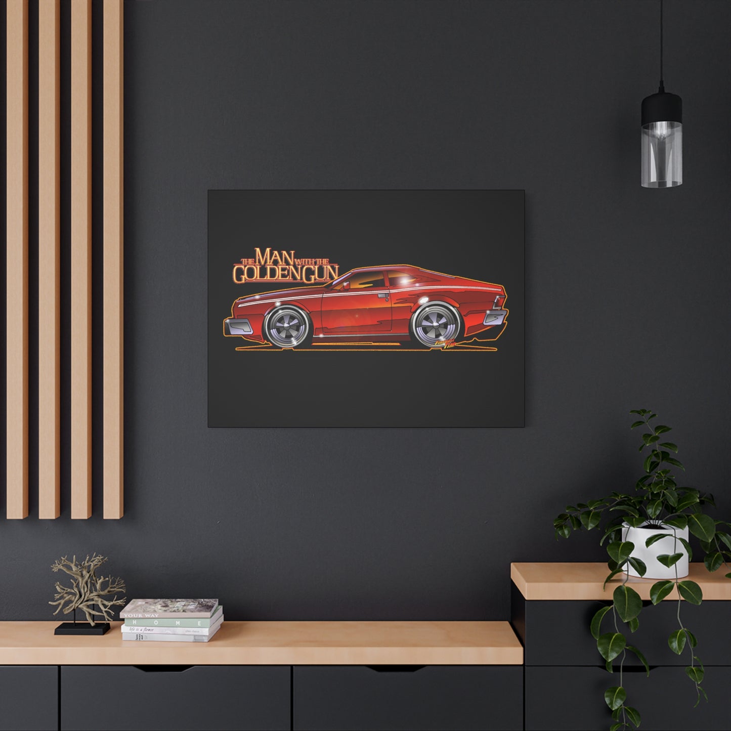 MAN WITH THE GOLDEN GUN AMC Hornet James Bond Fireball Art Canvas Print
