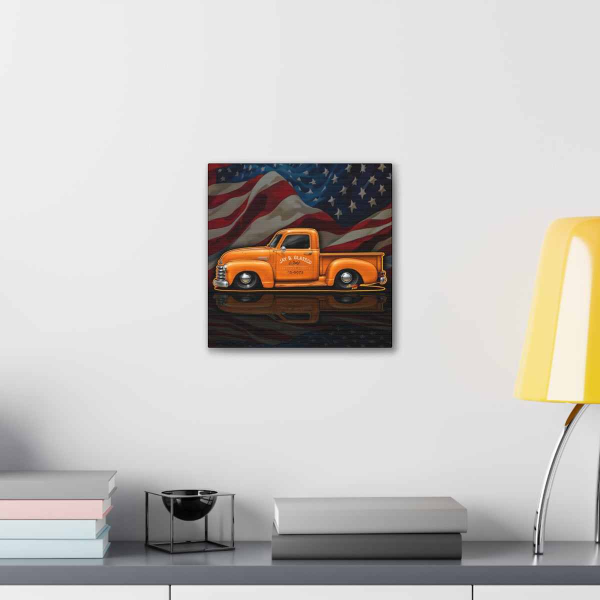 CHEVROLET 1949 C1500 PICKUP TRUCK Collectible Fireball Art Canvas Stretched Print