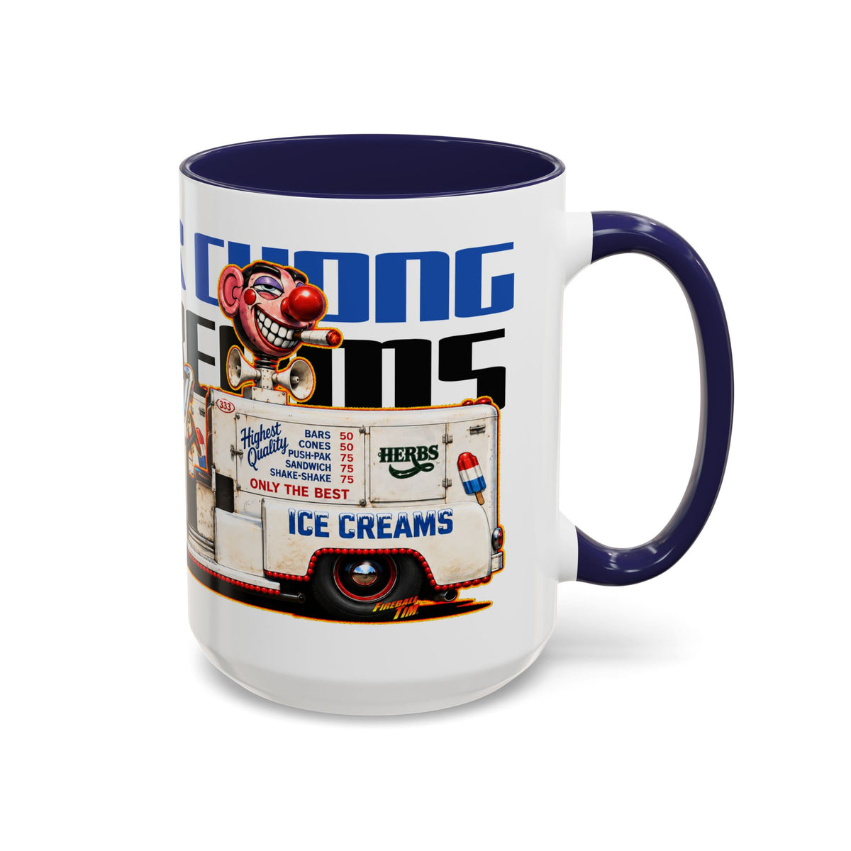 CHEECH & CHONG Nice Dreams Ice Cream Truck Collectible Fireball Art Coffee Mug - 2 Sizes