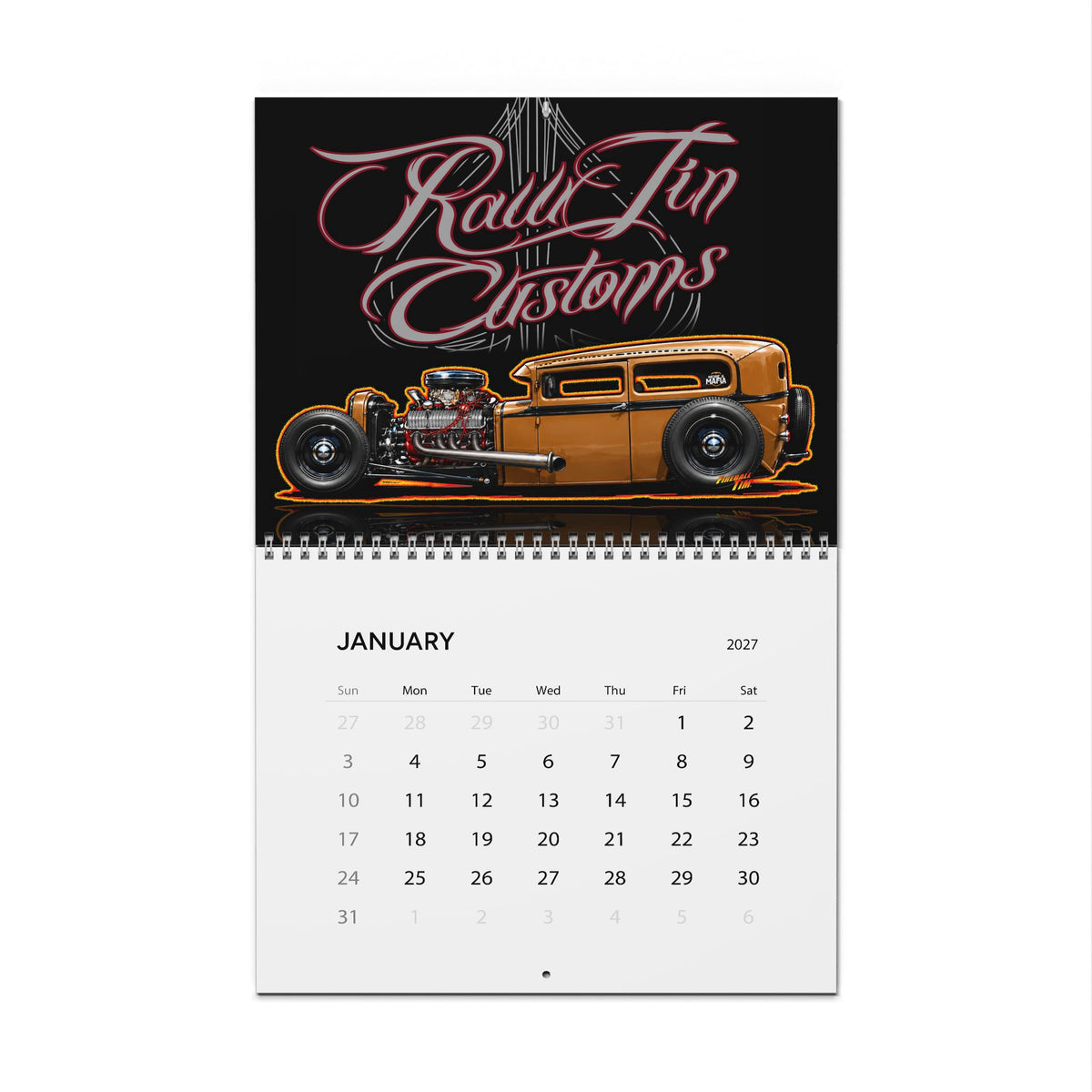 FIREBALL TIM 2027 Hot Rod Art - Wall Calendar 8.5x11