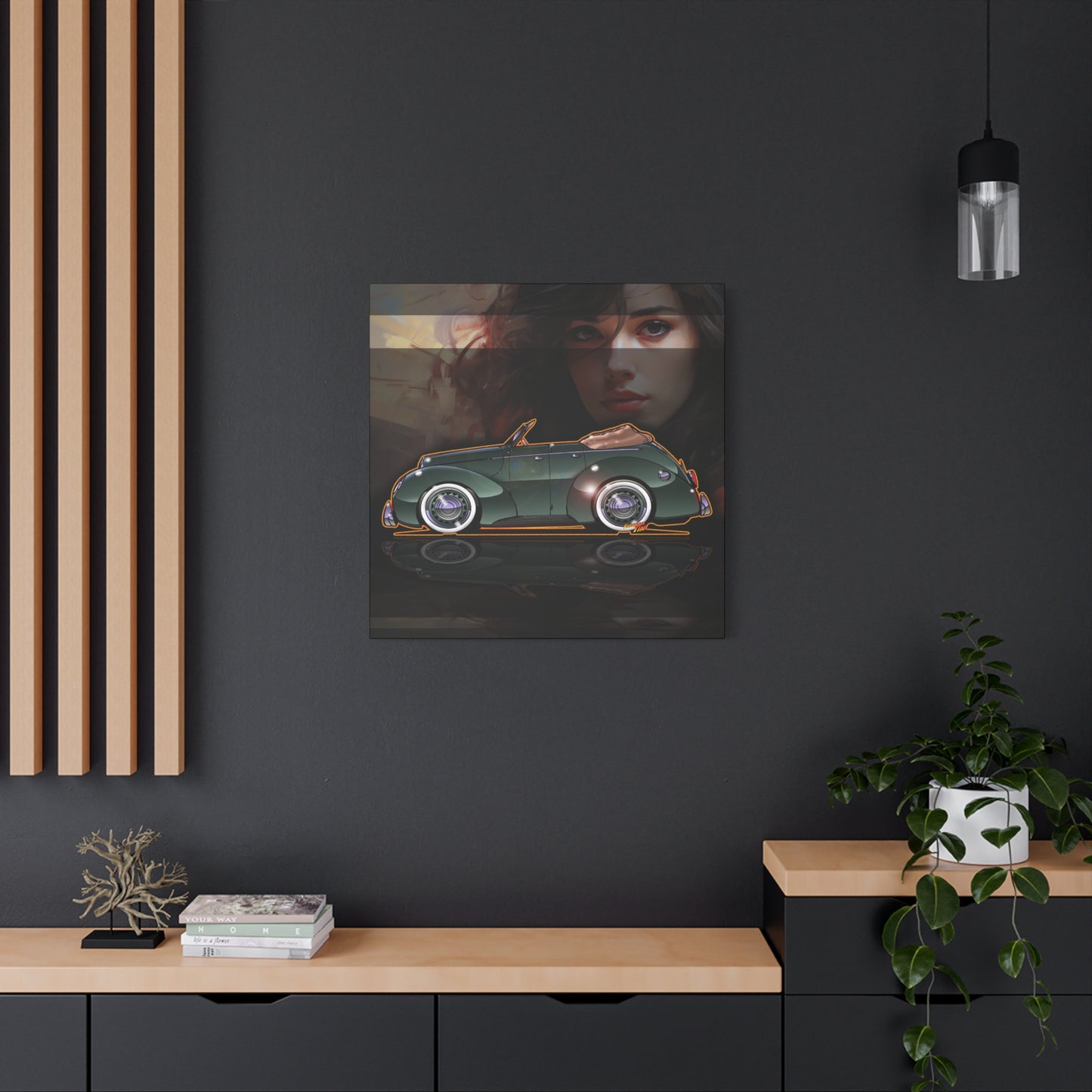 FORD DELUXE 1939 Convertible Fireball Art Canvas Print