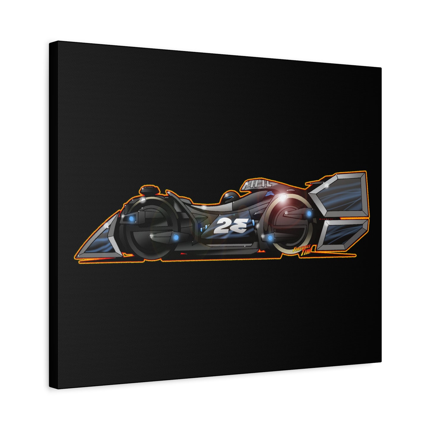 SPEED RACER GRAY GHOST Race Car Fireball Art Canvas Print